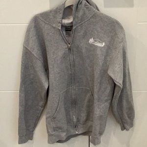 Gildan gray zip up camp hoodie size s